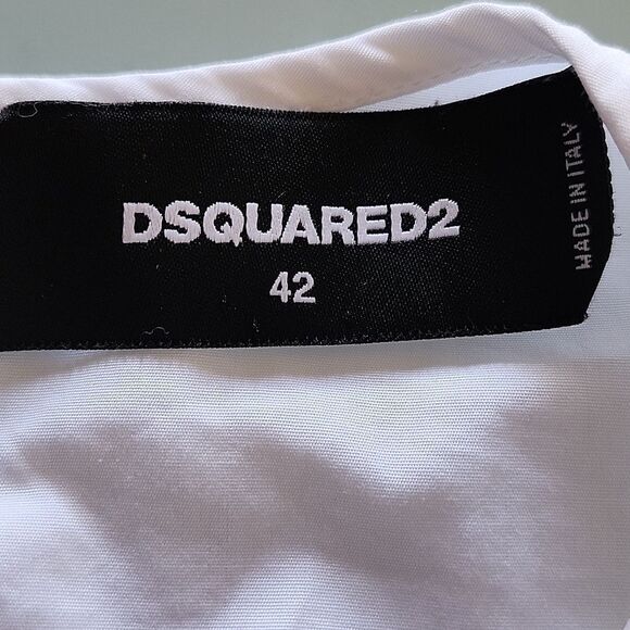 DSQUARED2 Cotton Blouse with Tie - Picture 6 of 12